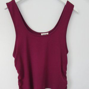 Open Edit Side Ruched Magenta Tank 2x